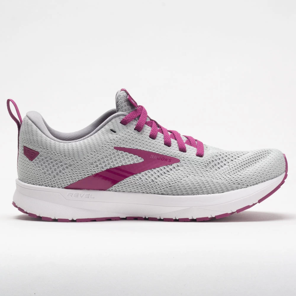 Brooks Revel 5 Women's Gray/White/Baton Rouge 1 Brooks Revel 5 Women's Gray/White/Baton Rouge