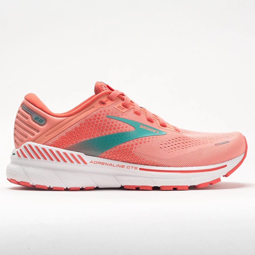 Brooks Adrenaline GTS 22 Women's Coral/Latigo Bay/White 1 Brooks Adrenaline GTS 22 Women's Coral/Latigo Bay/White