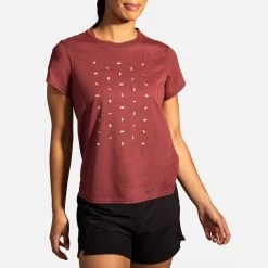 Brooks Distance Graphic Short Sleeve Women's (2020) -Boutique Sports Fashion Store 056802 619 1