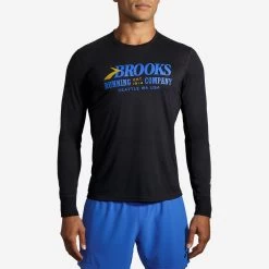 Brooks Distance Graphic Long Sleeve Men's 34 Brooks Distance Graphic Long Sleeve Men's -Boutique Sports Fashion Store 056816 095 1