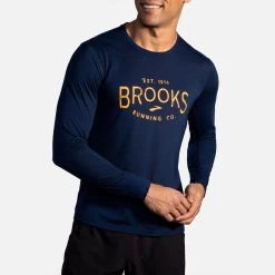 Brooks Distance Graphic Long Sleeve Men's 36 Brooks Distance Graphic Long Sleeve Men's -Boutique Sports Fashion Store 056816 481 1