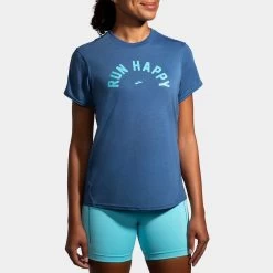 Brooks Distance Graphic Short Sleeve Spring 2022 Women's 37 Brooks Distance Graphic Short Sleeve Spring 2022 Women's -Boutique Sports Fashion Store 057202 452 1