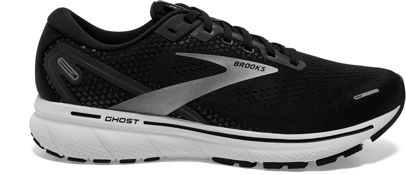 BROOKS Men's Ghost 14 (057 - Black/White/Silver) 1 BROOKS Men's Ghost 14 (057 - Black/White/Silver)