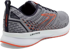 BROOKS Men's Levitate 5 (034 - Grey/Peacoat/Flame) -Boutique Sports Fashion Store 110370 034 H Levitate 5