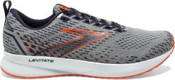 BROOKS Men's Levitate 5 (034 - Grey/Peacoat/Flame)