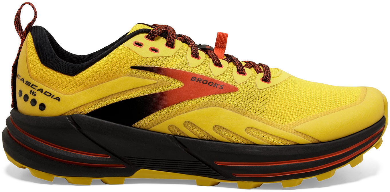 BROOKS Men's Cascadia 16 (745 - Yellow/Black/Grenadine) 1 BROOKS Men's Cascadia 16 (745 - Yellow/Black/Grenadine)