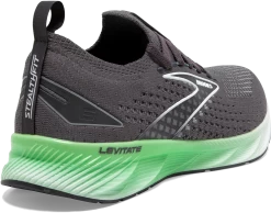 BROOKS Men's Levitate Stealthfit 6 (323 - Blackened Pearl/Green/White) -Boutique Sports Fashion Store 110397 323 H Levitate StealthFit 6