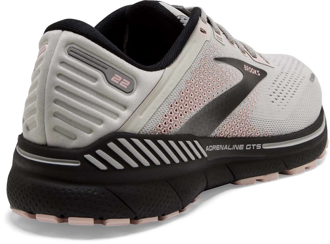 BROOKS Women's Adrenaline GTS 22 WIDE (035 - Grey/Rose/Black) 4 BROOKS Women's Adrenaline GTS 22 WIDE (035 - Grey/Rose/Black) - Image 4