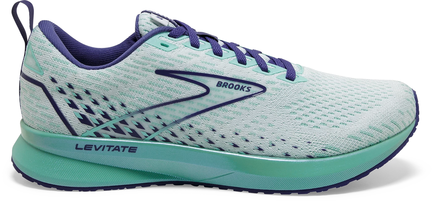 BROOKS Women's Levitate 5 (127 - White/Navy Blue/Yucca) 1 BROOKS Women's Levitate 5 (127 - White/Navy Blue/Yucca)