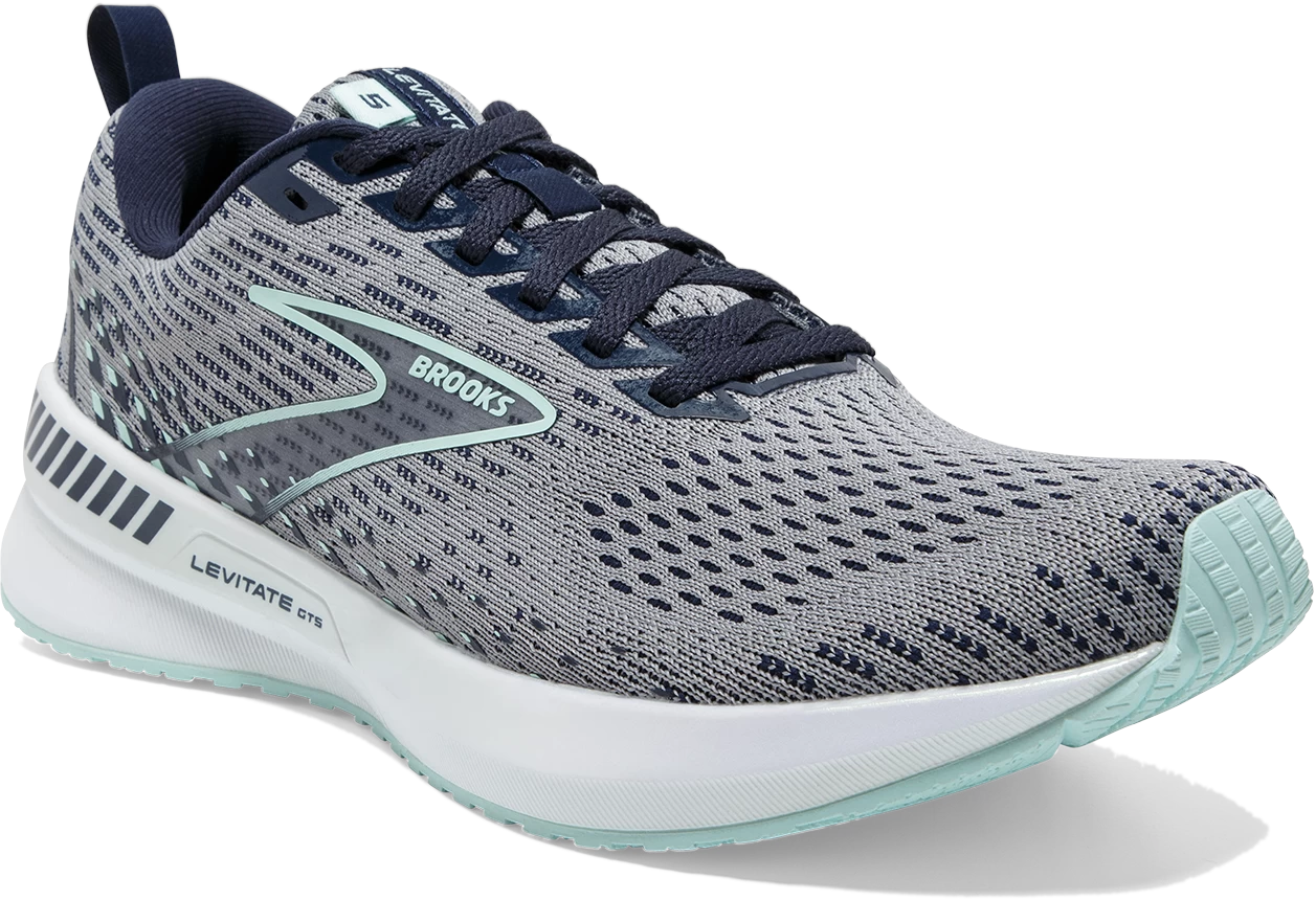 BROOKS Women's Levitate 5 GTS (069 - Grey/Peacoat/Blue Light) 3 BROOKS Women's Levitate 5 GTS (069 - Grey/Peacoat/Blue Light) - Image 3