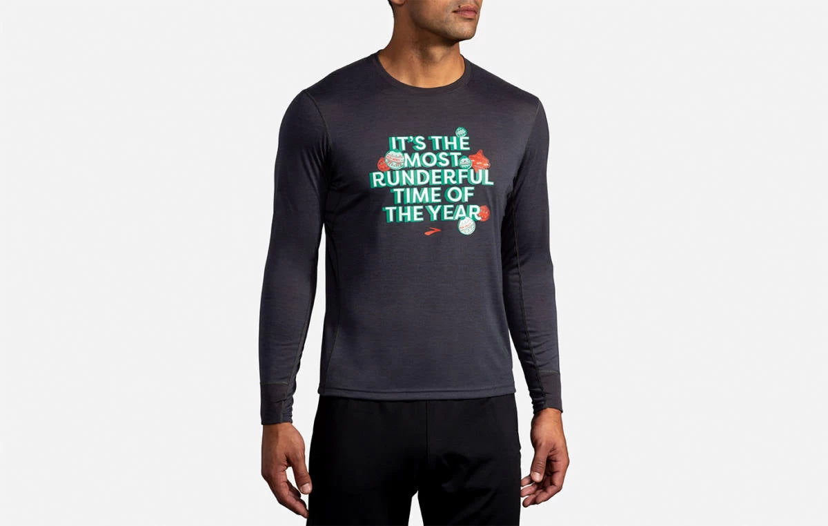 NEW! Men's Brooks "Runderful Time Of Year" Long Sleeves - 211362-075 2 NEW! Men's Brooks "Runderful Time Of Year" Long Sleeves - 211362-075 - Image 2