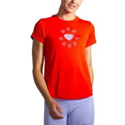 Women's Brooks Run Happy Short Sleeve 221541-635 6 Women's Brooks Run Happy Short Sleeve 221541-635 -Boutique Sports Fashion Store 221541 635 MA Distance Graphic Short Sleeve