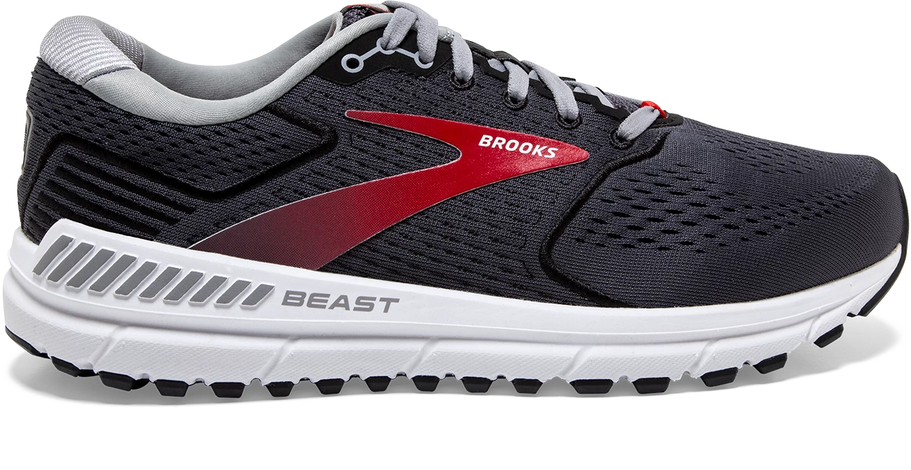 BROOKS Men's Beast '20 WIDE 2E (019 - Blackened Pearl/Black/Red) 1 BROOKS Men's Beast '20 WIDE 2E (019 - Blackened Pearl/Black/Red)